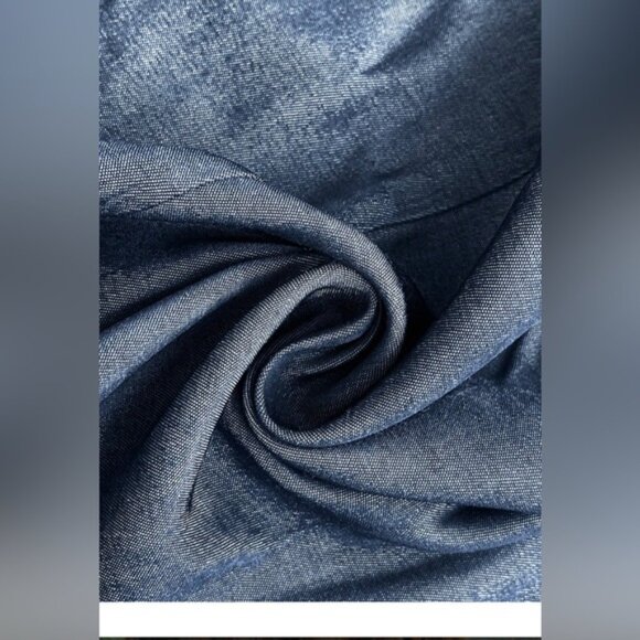 Boho High Waist Short Sleeve Midi Dress Blue - Picture 5 of 9